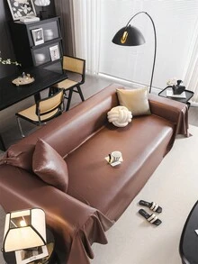 1片仿羊毛沙發毯，輕豪華簡約沙發套毯，2024新防水、防塵、防貓抓 - 卡其色 - 查看 3