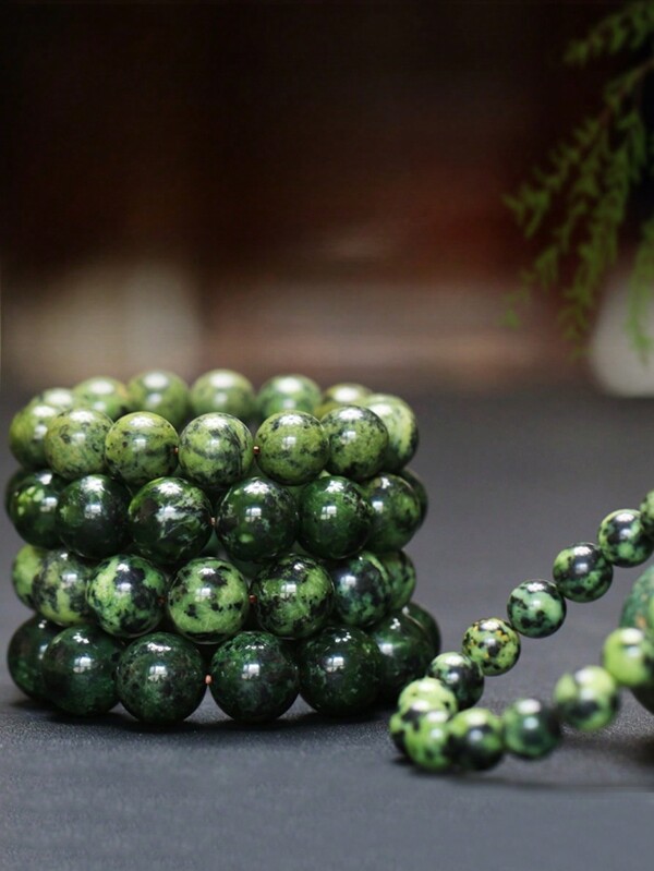 1pc Jade Beads Bracelet Fashion Men Women Elastic Bracelet