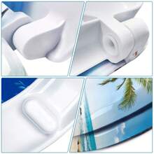 LILIIN 45 X 38cm Stone Pattern Toilet Lid WC Seat With Soft Close Made Of Duroplast And Stainless Steel, Antistatic, Antibacterial, Easy To Clean, Removable For Most Toilet Lids, Wall-Mounted WC - Stones Pattern - View 2