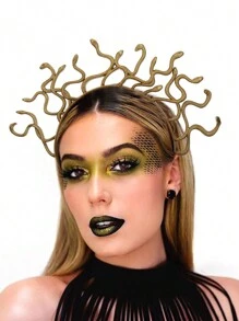 1 pieza Banda para el pelo de disfraz de serpiente Medusa, Accesorio de cabeza de Medusa para la fiesta de Halloween - Gris Claro - Ver 5