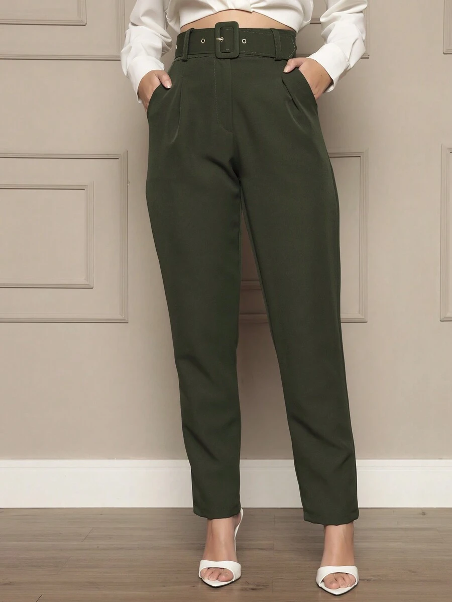 Women Pants - Army Green - View 1