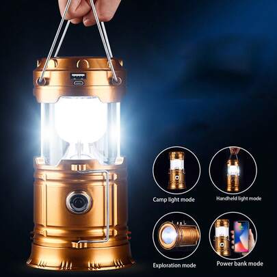 1pc Solar Powered Emergency Light, Long Battery Life, Power Outage Backup, Outdoor Camping Lantern, Portable Hanging Lamp, Multi-Function Solar Lamp, Camping Tent Light, Lighting Fixture