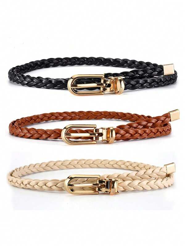 1pc  Woven  Thin Waistbands Summer Retro Sweet Style Coat Dress Belts For Women,Suitable For Daily Commuting Halloween
