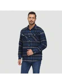 Chaqueta de cuadros hombre forrada y acolchada, cálida, cómoda y elegante, casual y moderna para diario, trabajo, calle o eventos informales, estilo juvenil y sofisticado, disponible en varios colores y tallas, perfecta para otoño e invierno, look funcional y versátil, ideal para combinar con jeans o pantalones casuales, brindando confort y estilo durante todo el día. - Azul - Ver 7