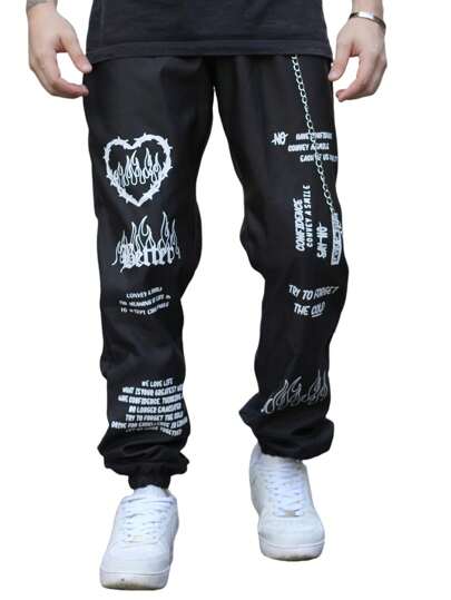 Calça Jogger Estampada Refletiva Estilo Gringa Masculina Corta
