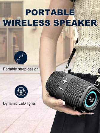 T&G TG667 Outdoor Portable Crossbody Upright Wireless Compatible Speakers, Cute Small Speaker Music Player, Support USB/ TF/ FM Radio Music, Connect Mobile Phone/Tablet/TV, Connection Within 10 Meters.Lithium-Ion Battery 1200 MAh