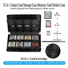 32 In 1 Game Card Storage Case Memory Card Holder Case, Holds (30 DSI/DSXL/3DS Card + 2 SD Card + 2 FT Phone Card + 2 DSI/DSXL/3DS Styluse), For NDS Card, 3DS Card - Holds 32 Cards - View 2