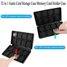 32 In 1 Game Card Storage Case Memory Card Holder Case, Holds (30 DSI/DSXL/3DS Card + 2 SD Card + 2 FT Phone Card + 2 DSI/DSXL/3DS Styluse), For NDS Card, 3DS Card - Holds 32 Cards - View 5