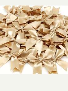 50Pcs Diy85Mm Dovetail Bow Color Polyester Handmade Ribbon Bow, Suitable For Gift Packaging Decoration, Party Decoration, Gift Box Decoration, Clothing, Accessories, Toy Packaging, Headwear, Flower Packaging, Wedding Wedding Arrangement, Invitation Card, Wedding Candy Box Decoration Bow - Multicolor - View 12