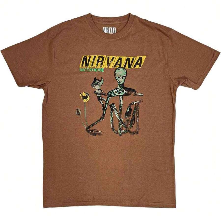 Nirvana | Official Band T-Shirt: | Incesticide | SHIPPED IN 24 HOURS - Brown - View 1