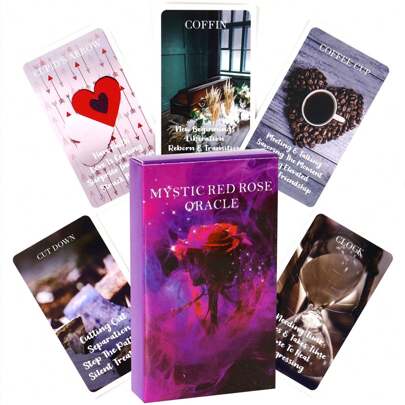 Mystic Red Rose Oracle Tarot Cards,Tarrot Poster,Dominos Fero,Tarot Sweater,Croquet,Tarot Card Book,Love Messages Oracle Cards,Oracle Deck,Dominos,Tarot Card Holder,Books,Book Posters,Croquettes,Tarot Cards,Oracle Cards,Tarot