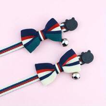 1入組貓項圈，英式貓蝴蝶結，條紋蝴蝶結項圈，精緻可調式貓配件 - 彩色 - 查看 7