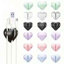 3PCS/Pack Unique Heart Shaped Cable Holder Multifunctional Adhesive Cabel Organizer Cable Tie Clip Cable  Securing Clip Headphones Cable Clips  Lovely Heart-Shaped Car Cable Holder Car Charger Line Clasp