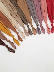 1 件女士粘胶纯色头巾，柔软宽边头巾，多功能防晒披肩，日常使用头带，适合 Abaya 配饰女士面纱 - 寬邊頭巾 - 查看 12