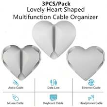 3PCS/Pack Unique Heart Shaped Cable Holder Multifunctional Adhesive Cabel Organizer Cable Tie Clip Cable  Securing Clip Headphones Cable Clips  Lovely Heart-Shaped Car Cable Holder Car Charger Line Clasp