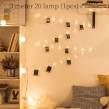 Fairy Photo Clip String Lights With 20 Clear Clips - Touch-Controlled, Water-Resistant, Matte Metal Finish - Perfect For Wedding, Dorm, Bedroom Wall Decor - Multicolor - View 9