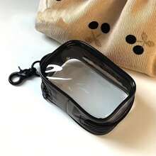 Portable Mini Transparent Zipper Storage Bag, Compact Multi-Functional Organizer Pouch, Earphone Charger Storage Box, With Keychain, Transparent Travel Accessories, Space-Saving Earphone Charger Storage Bag, Multi-Functional Design, With Convenient Keychain - Transparent Storage Bag - View 9