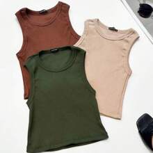 Women Tank Tops & Camis - 酒紅色 - 查看 5