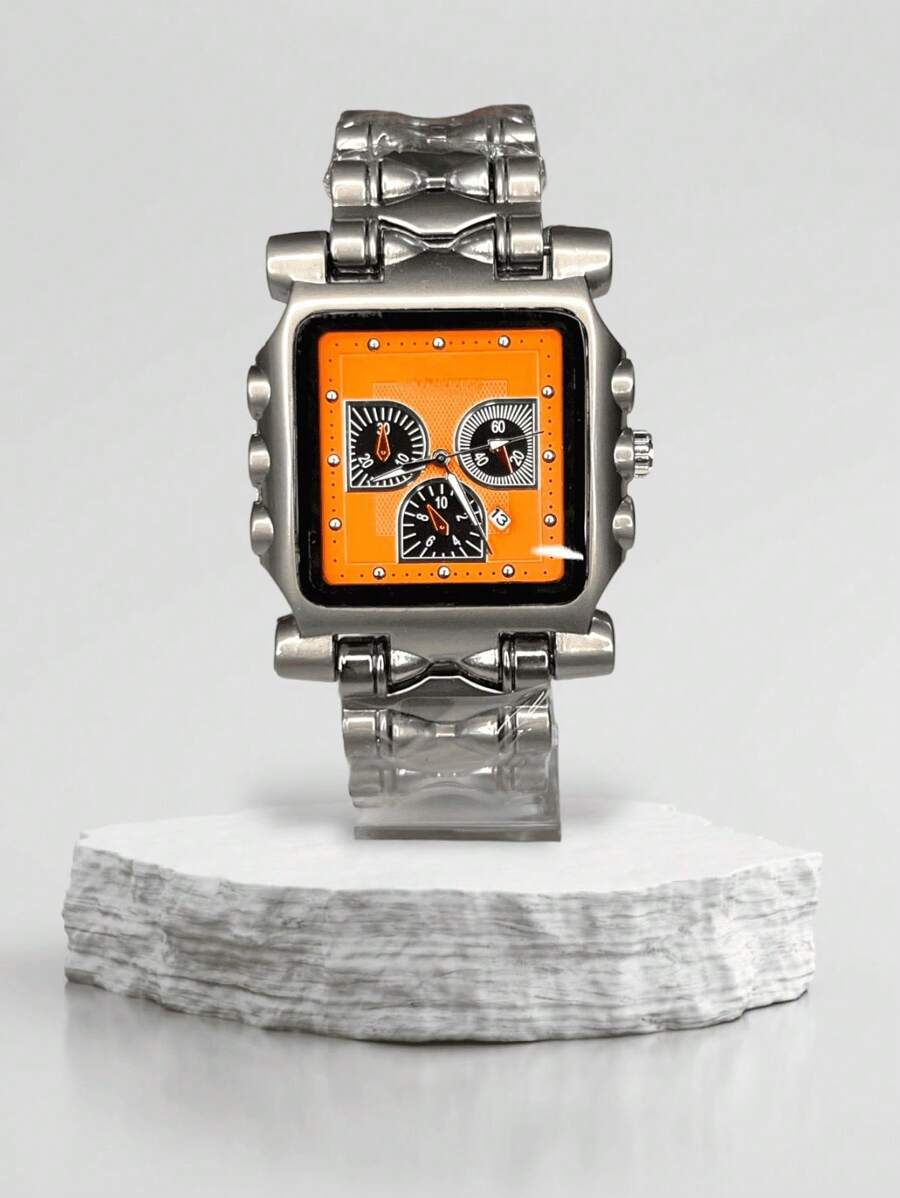 Men Quartz Watches - 橘色 - 查看 1