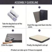 Dog Bed For Large Dogs, Large Orthopedic Dog Bed With RemovableWashable Cover, Egg Crate Foam Pet Bed Mat, Suitable For Dogs Up To100 Lbs - Multicolor - View 10