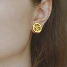 2PCS Flower 316 Stainless Steel Ear Gauges Stretcher Ear Plugs Tunnels Piercing Women Body Jewelry Earrings Valentines,Mom,Mother,Mother's Day,Gift