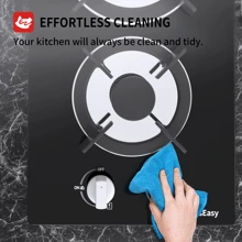 IsEasy Glass Gas Hob Self-Sufficient 2 Burners Gas Stove Built-In Stove Natural Gas Propane Gas Liquid Gas
