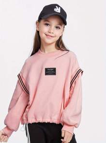 Annil Children's Clothing Girls' Sweater Spring And Autumn Long Sleeve Fashionable Loose Colored Casual Fashion Round Neck Top