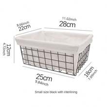 1pc/2pcs Rose Gold Storage Basket Cloth Desktop Snack Iron Storage Basket - Multicolor - View 7