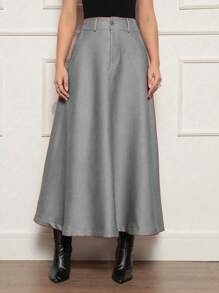 Women Skirts - Xám - Xem 4