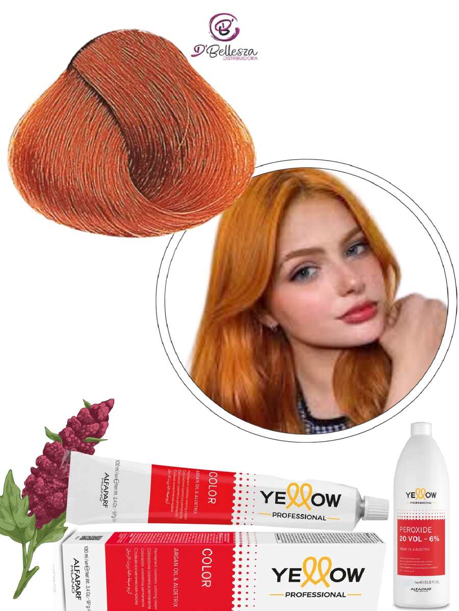 Yellow Alfaparf Tinte Profesional 100ml + Peróxido tono a Elegir - 9.4 RUBIO CLARISIMO COBRE - Ver 1