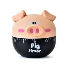 Timer meccanico a forma di maiale, conto alla rovescia 60 minuti, promemoria per la cucina, cottura, regalo pratico e facile da usare