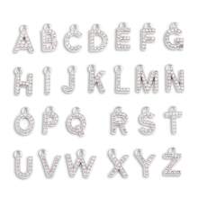 26pcs/Set A-Z Alphabet Shaped Charm Pendant With Rhinestones, For Women's DIY Alphabet Earrings, Necklaces And Jewelry Making - Alphabet Set - View 13