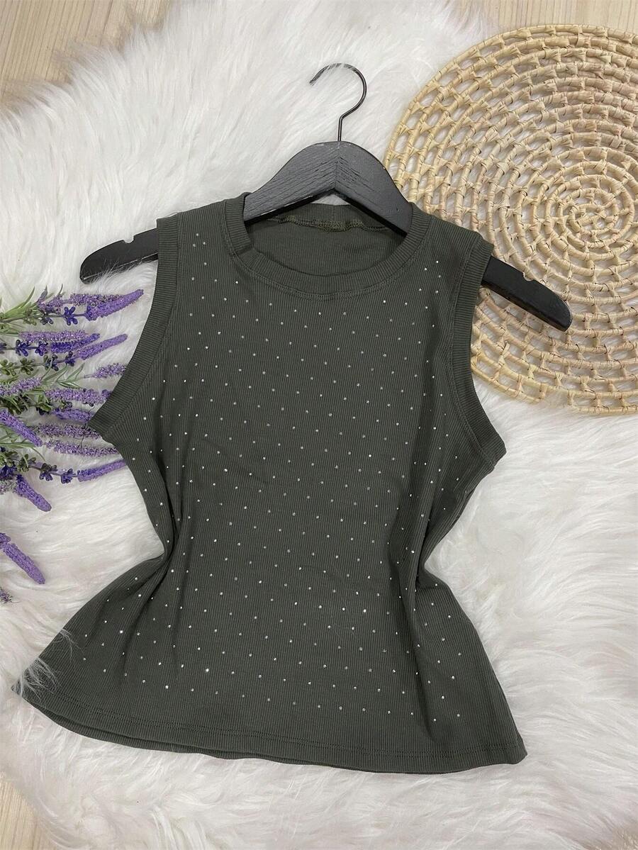 Women Tank Tops & Camis - 軍綠色 - 查看 1