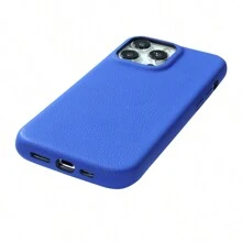 1 件奢华哑光荔枝纹 PU 皮革手机壳适用于 Apple iPhone 15 Pro Max 14 Plus 13 12 11,简约时尚外壳 - 海洋藍 - 查看 6
