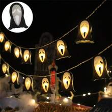 Dây đèn Halloween 1,5M có hình ma, đầu lâu, dơi, trang trí sơn, 10 đèn LED chạy bằng pin dùng để trang trí tiệc Halloween trong nhà/ngoài trời, trang trí phòng Halloween, trang trí sân vườn Halloween làm quà tặng, trang trí ngày lễ, trang trí lễ hội - Màu trắng ấm áp - Xem 16
