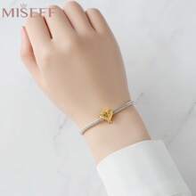 MISEFF 1 pieza del de abeja en panal del corazón plateado en oro de 18 quilates de plata esterlina S925 adecuado para pulseras, collares, manualidades de joyería de lujo, regalo de cumpleaños y San Valentín