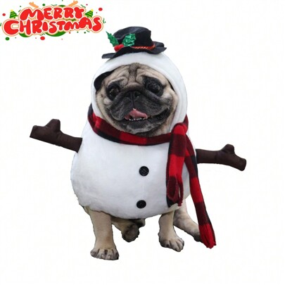 زي عيد الميلاد لحيوانات الأليفة على شكل رجل الثلج، زي حفلة عيد الميلاد المضحك للكلاب/القطط القائمة على قدميها، أزياء هالوين