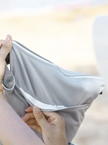 1pc Cloth Diaper Wet Dry Bags Waterproof Reusable With Two Zippered Pockets Travel Beach Pool Daycare Soiled Baby Items Yoga Gym Bag For Swimsuits Or Wet Clothes