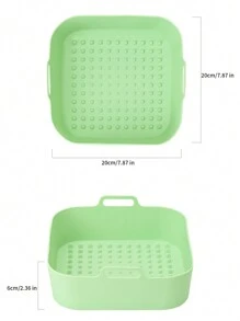 1Pc 8-Inch Nồi Chiên Không Dầu Air Fryer Chảo Nướng Chất Liệu Silicon Khay Nướng Cho Hải Sản, Cánh Thổ Nhĩ Kỳ Nướng, Cánh Gà Thích Hợp Cho Nồi Chiên Không Khí Trên 5L - Xám - Xem 14