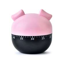 Timer meccanico a forma di maiale, conto alla rovescia 60 minuti, promemoria per la cucina, cottura, regalo pratico e facile da usare