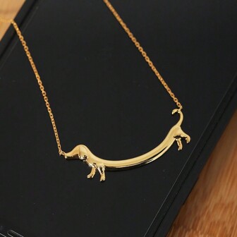 1 pièce Nouveau collier teckel à la mode, Chaîne de clavicule mignonne et créative pour les femmes