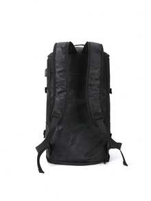 大号大学生书包旅行笔记本电脑背包适合14-15.6英寸笔记本电脑，笔记本电脑背包男士休闲旅行包时尚运动健身大容量斜挎包通勤背包女士防水背包男士多功能电脑包单肩旅行背包初中高中学生书包万圣节圣诞节冬季圣诞礼物男士书包 - 黑色 - 查看 7