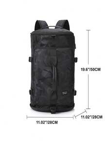 大号大学生书包旅行笔记本电脑背包适合14-15.6英寸笔记本电脑，笔记本电脑背包男士休闲旅行包时尚运动健身大容量斜挎包通勤背包女士防水背包男士多功能电脑包单肩旅行背包初中高中学生书包万圣节圣诞节冬季圣诞礼物男士书包 - 黑色 - 查看 2