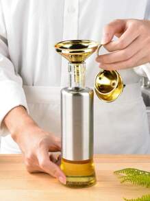 3 Size Small Funnels,Stainless Steel Mini Metal Food Funnel With Transfer Liquid, Oil And Powder For Filling Bottles Kitchen Use, Golden-3 Packs/Set