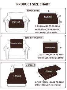 1pc Forest Leaves Jacquard Elastic Sofa Cover, All Seasons Simple Style, Anti-Dirt/Pet Scratching, Festival Decoration, Easy To Clean, Suitable For L-Shape Sofa