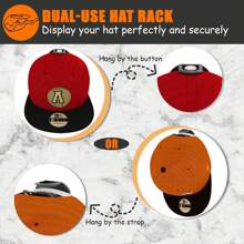 24 Pack Adhesive Hat Hooks For Wall, Strong Hat Rack For Baseball Caps, Minimalist Hat Organizer Display For Home Decor, Hat Hold Hanger For Wall, Door, Closet, No Drilling - 黑色 - 查看 4