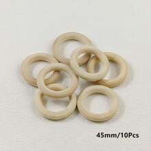 1-300顆（直徑4-95mm）天然實木圓形珠子，帶孔，DIY珠寶手工藝材料 - 原木色 - 查看 17