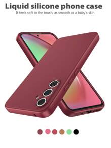 基本款手机壳 液体纹理手机壳 兼容 Apple、Samsung、OPPO、VIVO、OnePlus、Redmi、Honor 智能手机 - 酒紅色 - 查看 1