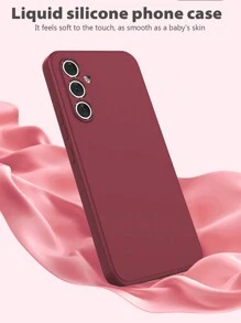 基本款手机壳 液体纹理手机壳 兼容 Apple、Samsung、OPPO、VIVO、OnePlus、Redmi、Honor 智能手机 - 酒紅色 - 查看 4