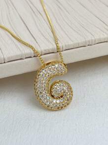 1 Peça Novo Colar de pingente de letra A-Z 26 CZ Exagerado Grande Estilo Hip-Hop de Luxo, Colar de corrente em aço inoxidável com banho de ouro 18K para homens e mulheres com nome ou inicial.